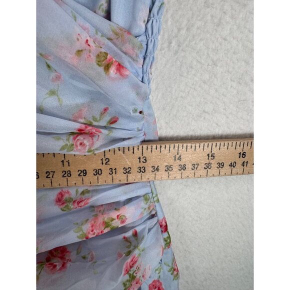 Abercrombie & Fitch Floral Maxi ruffle high low dress wedding guest sz SP - Picture 7 of 10